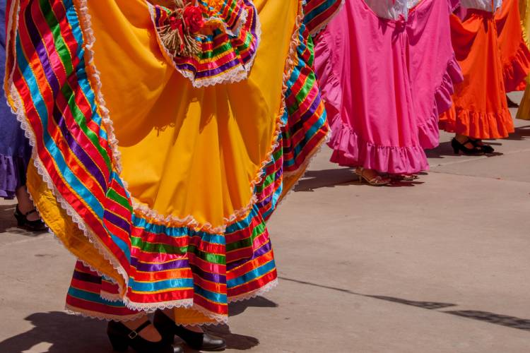 colorful skirts at a Mexican heritage dance