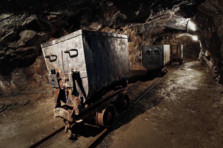 mining cart in an abandoned mine